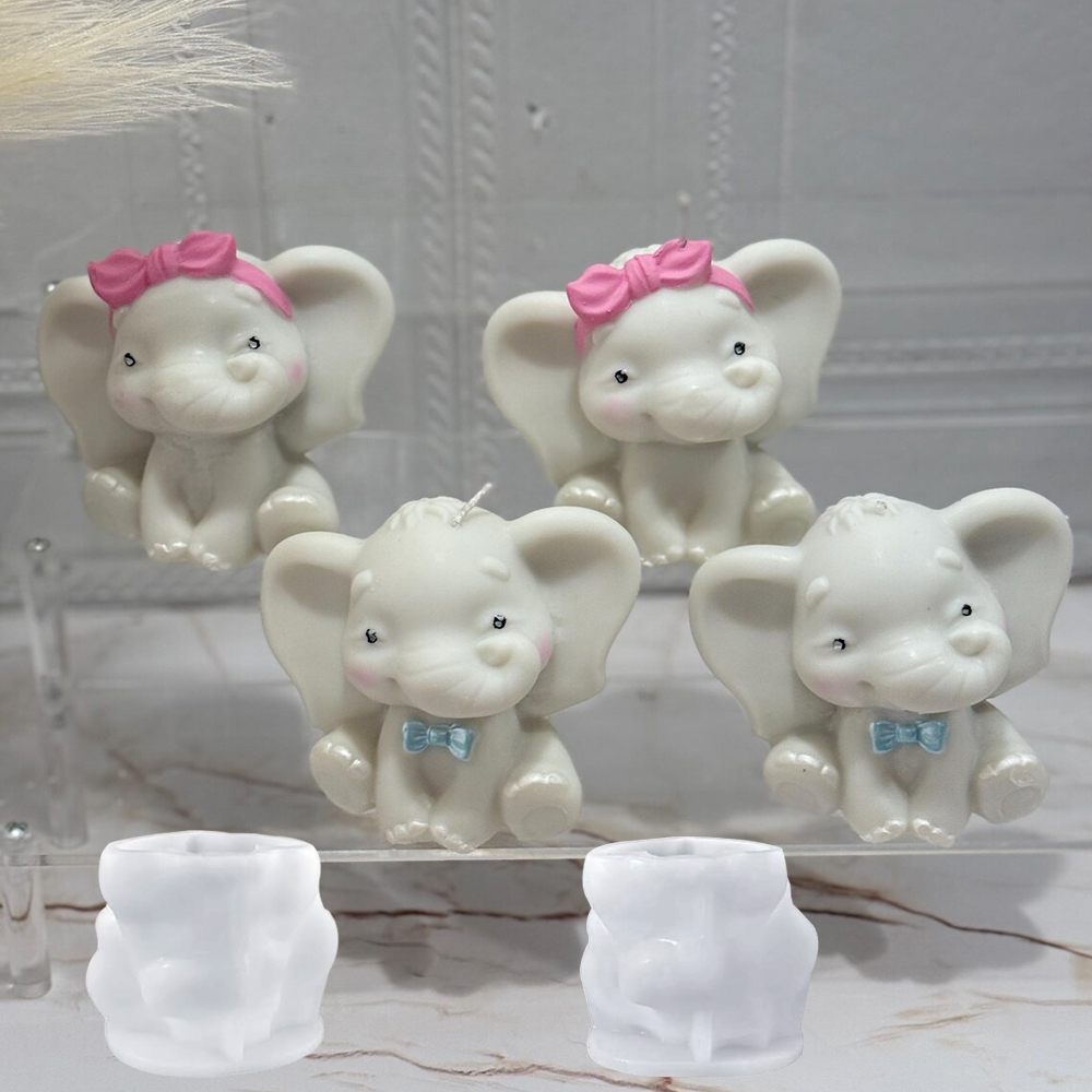 Soap Making At Home - 1pc 3D Elephant Candle Silicone Mould