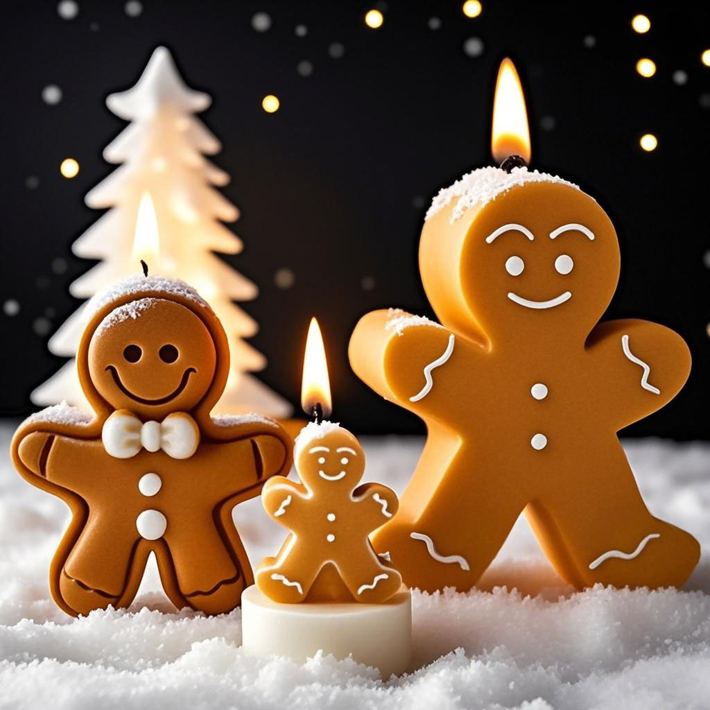 Soap Making Things - DIY Cartoon Gingerbread Man Silicone Candle