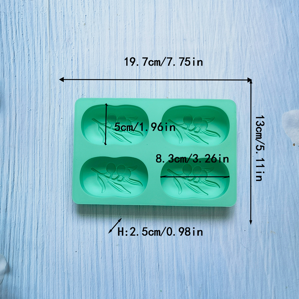 4 Cavities Oval Olive Tree Sil - Soap Making Things recension och pris