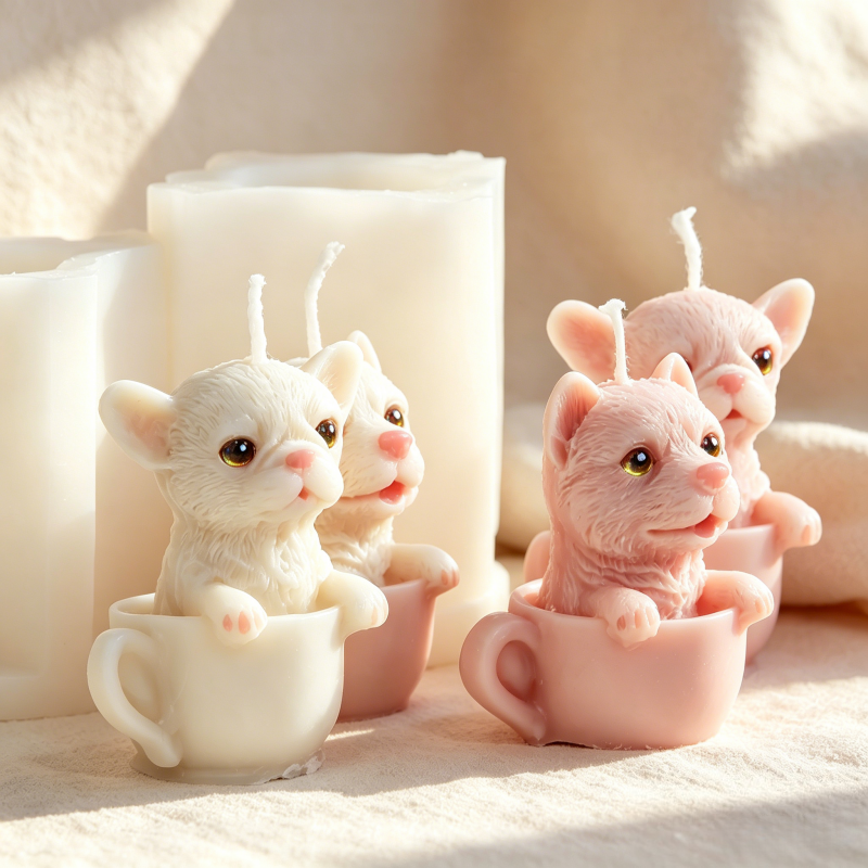 Cute Dog Cup Shaped Silicone M - Soap Making Jug recension och pris