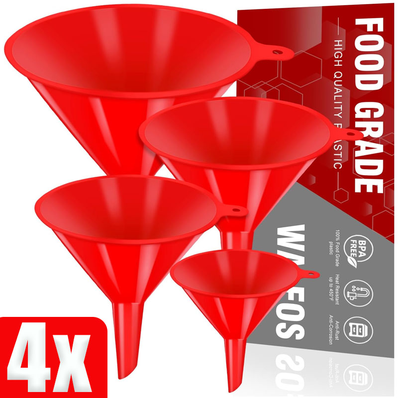 4pcs Car Plastic Funnels Refue - Soap Making Jug recension och pris