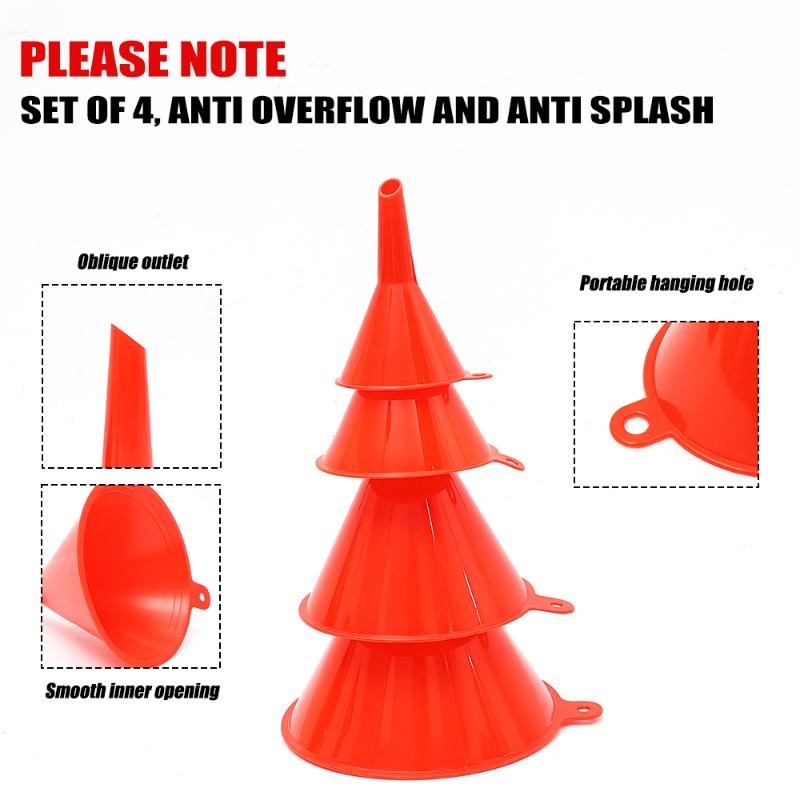 4pcs Car Plastic Funnels Refue - Soap Making Jug recension och pris