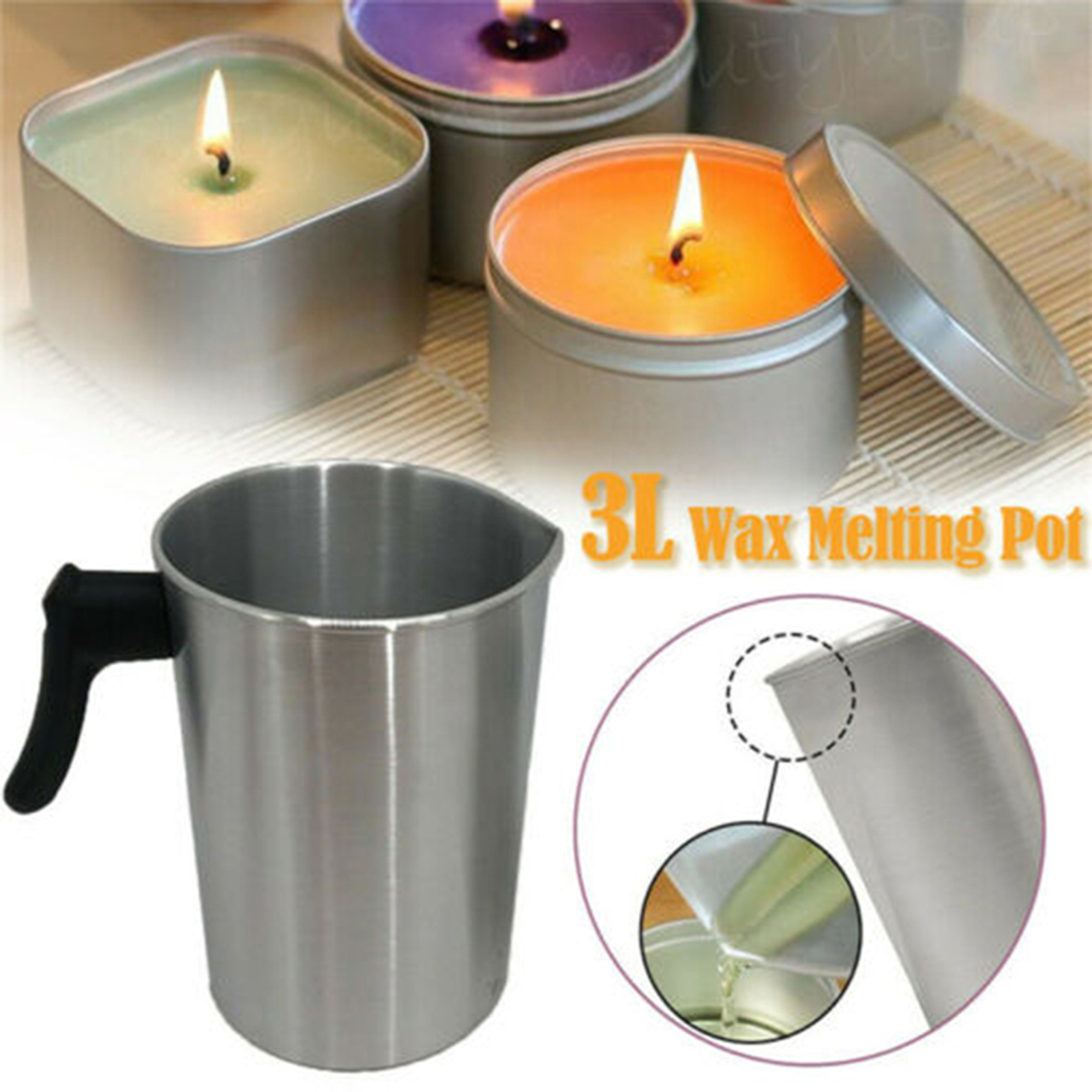 1.2L/1.8L/3L Aluminum Wax Melt - Soap Making Jug recension och pris